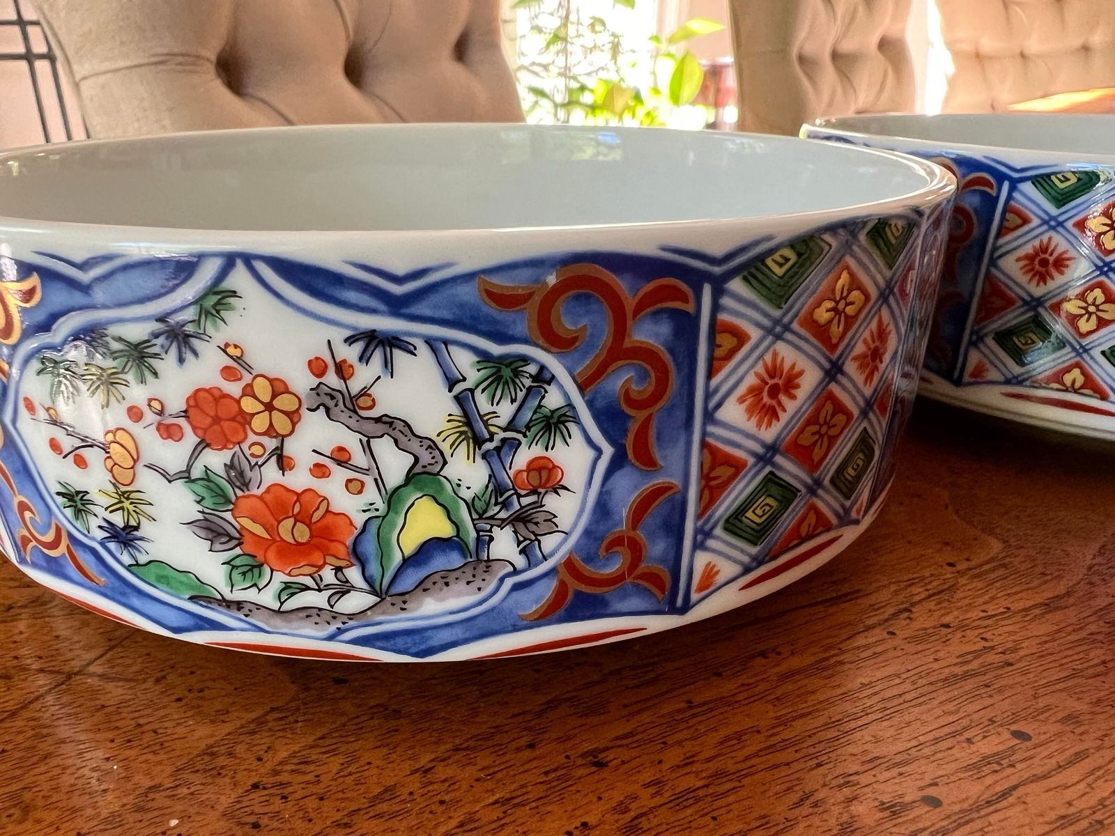 1970s Stackable Asian Chinoiserie Snack Soup Bowls- Set of 2 - 7