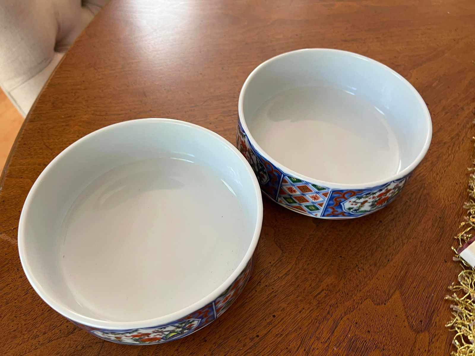 1970s Stackable Asian Chinoiserie Snack Soup Bowls- Set of 2 - 8