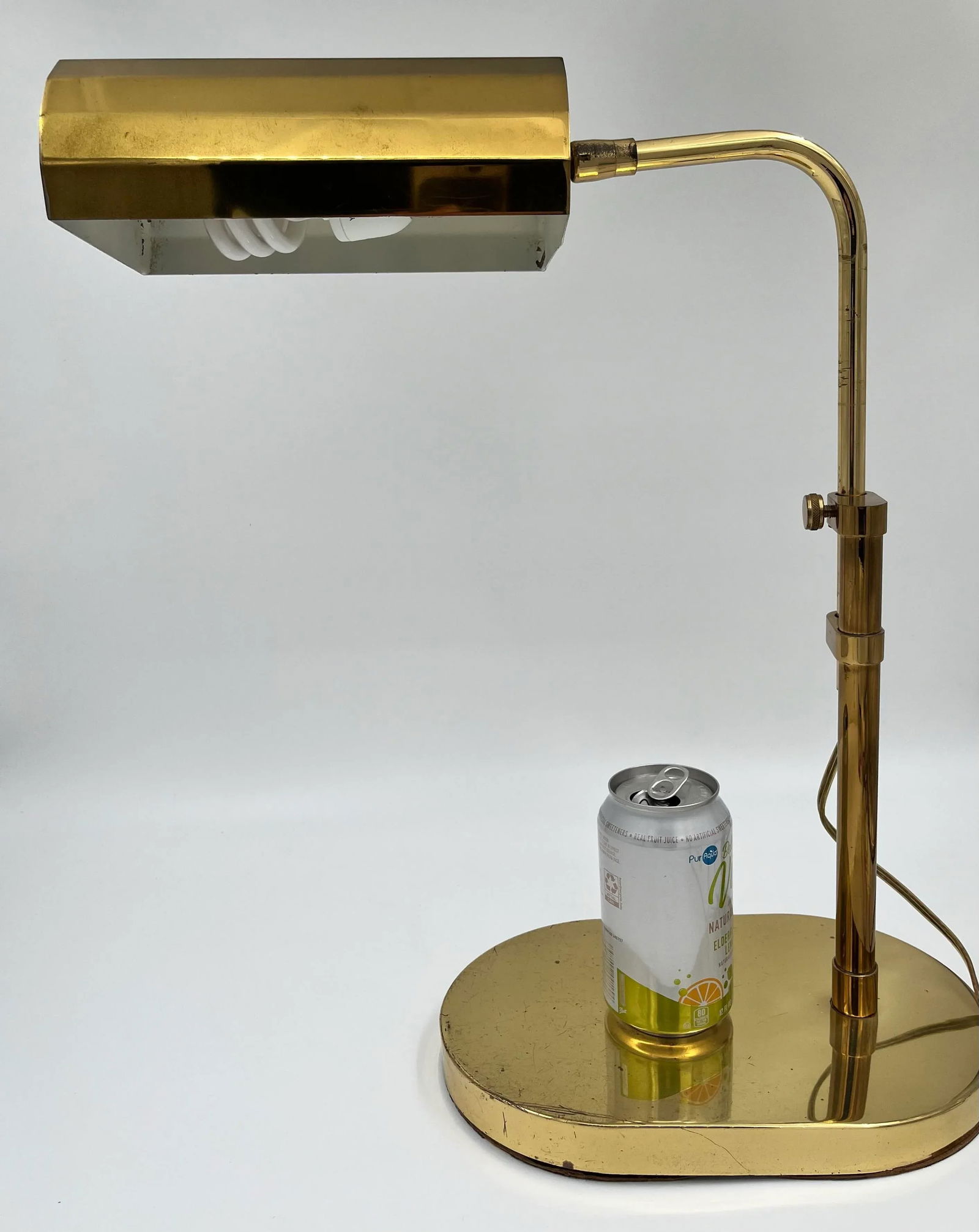 1970s Clover Lamp Co. Adjustable Brass Pharmacy Lamp Desk Lamp Styled After Reggiani And Arteluce - 3
