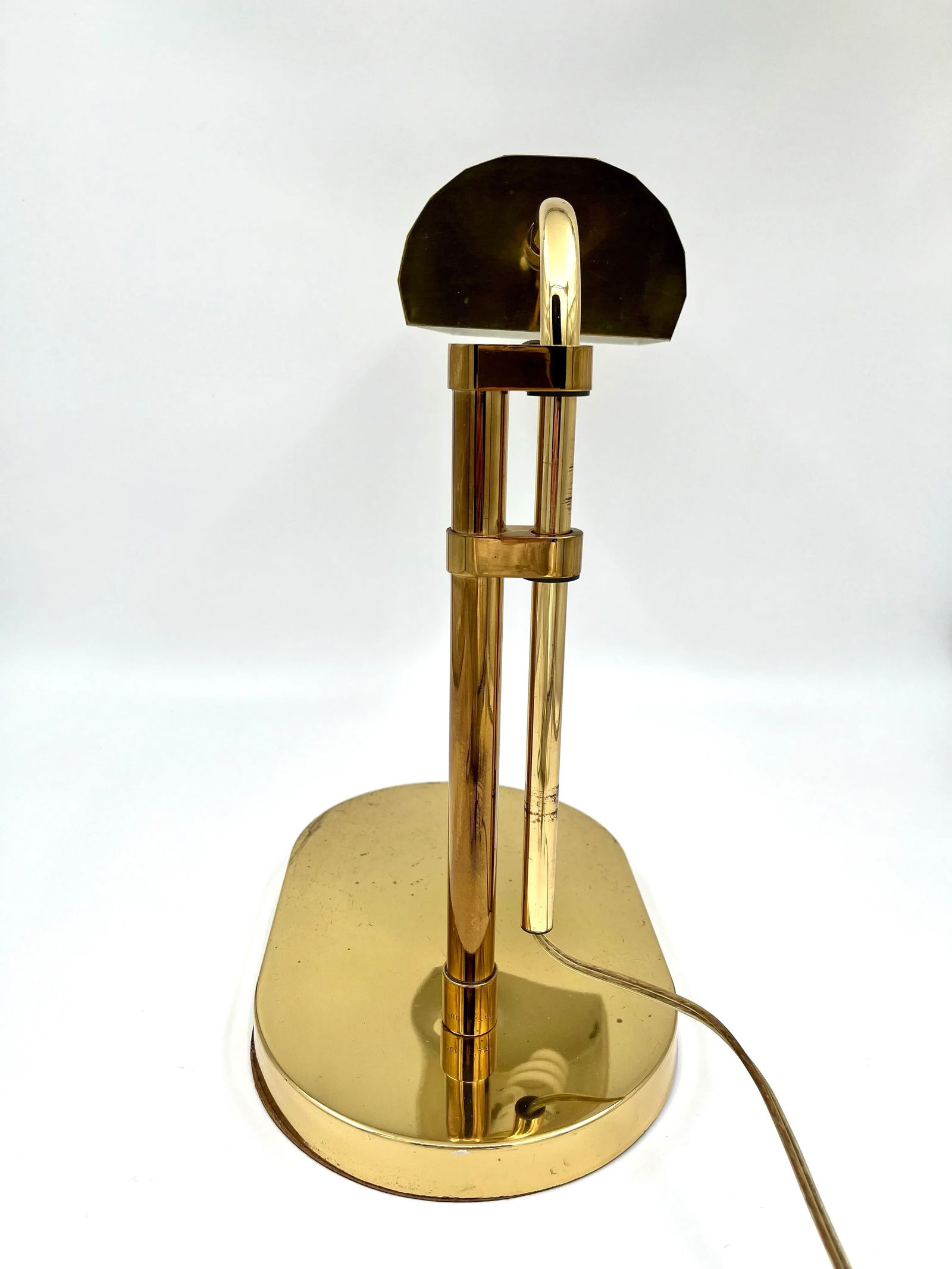 1970s Clover Lamp Co. Adjustable Brass Pharmacy Lamp Desk Lamp Styled After Reggiani And Arteluce - 7