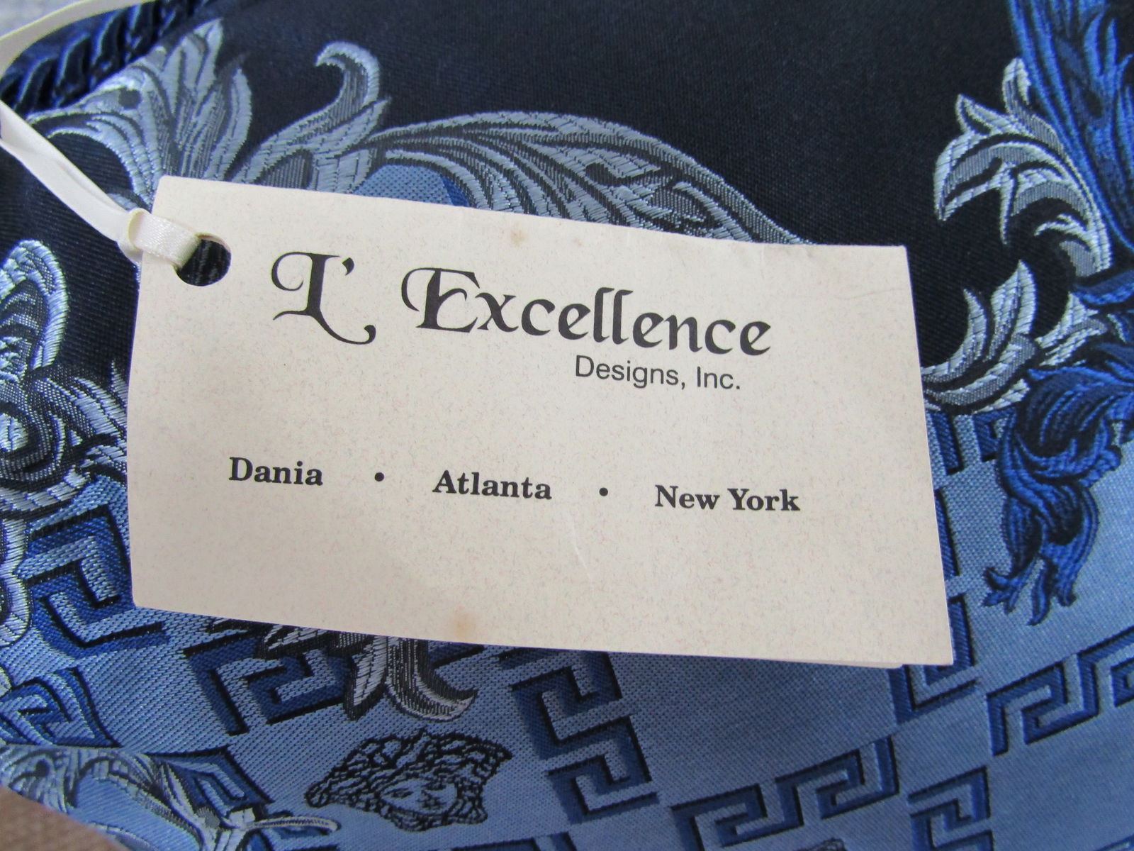 Gianni Versace Designer Blue Medusa Square Decorative Pillow - 7