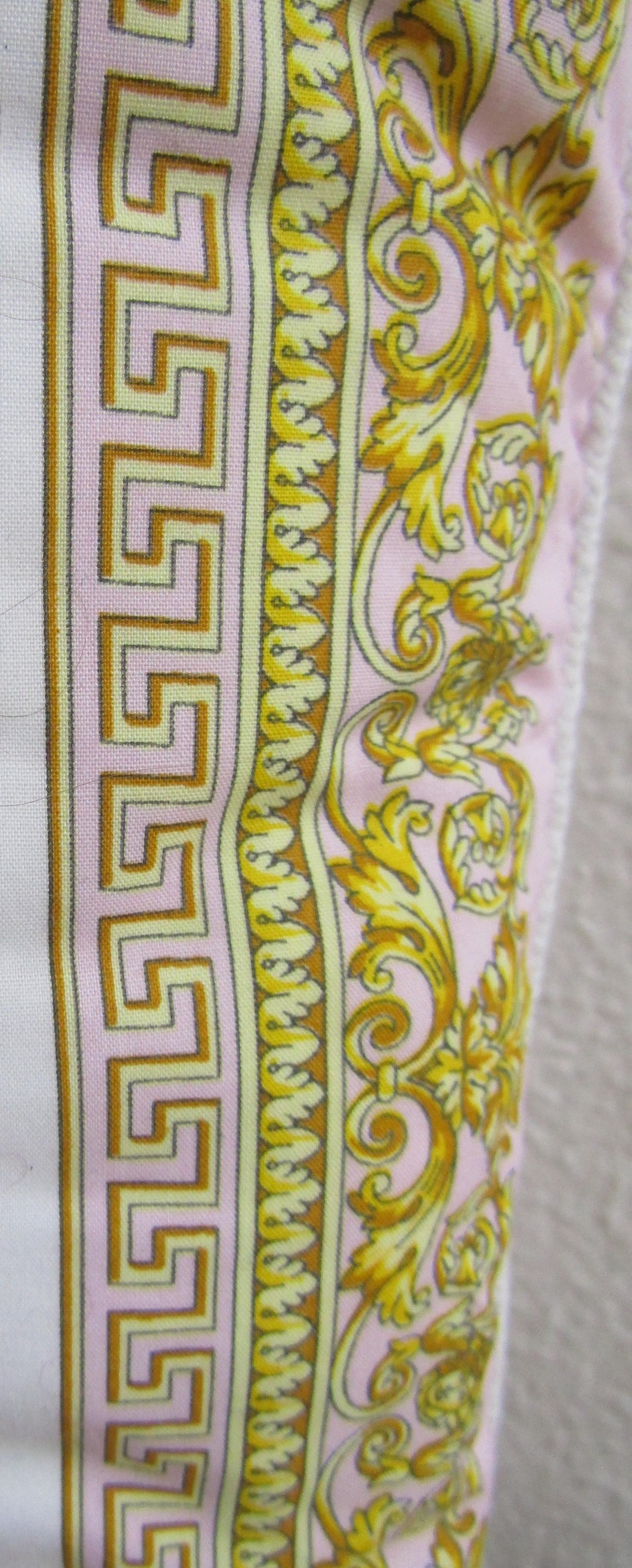 Gianni Versace Home Collection Medusa Pink White Square Throw Pillow - 3