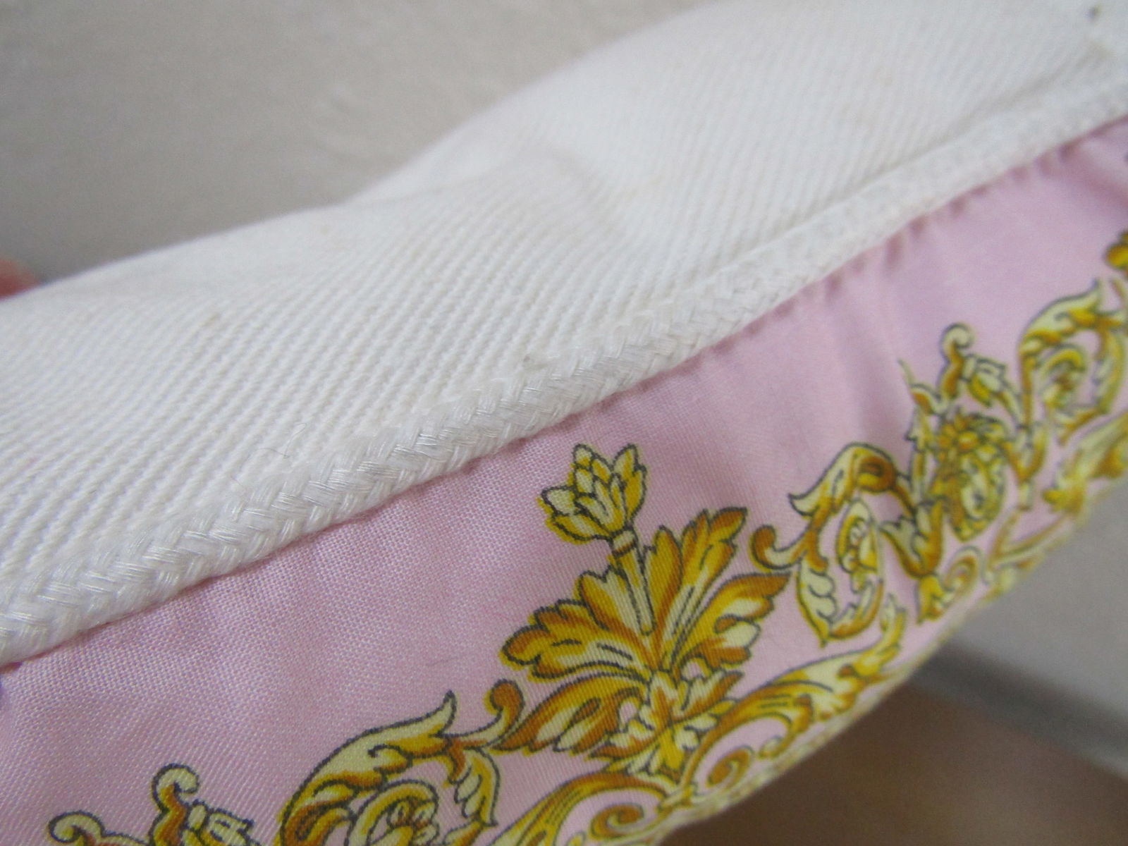 Gianni Versace Home Collection Medusa Pink White Square Throw Pillow - 5