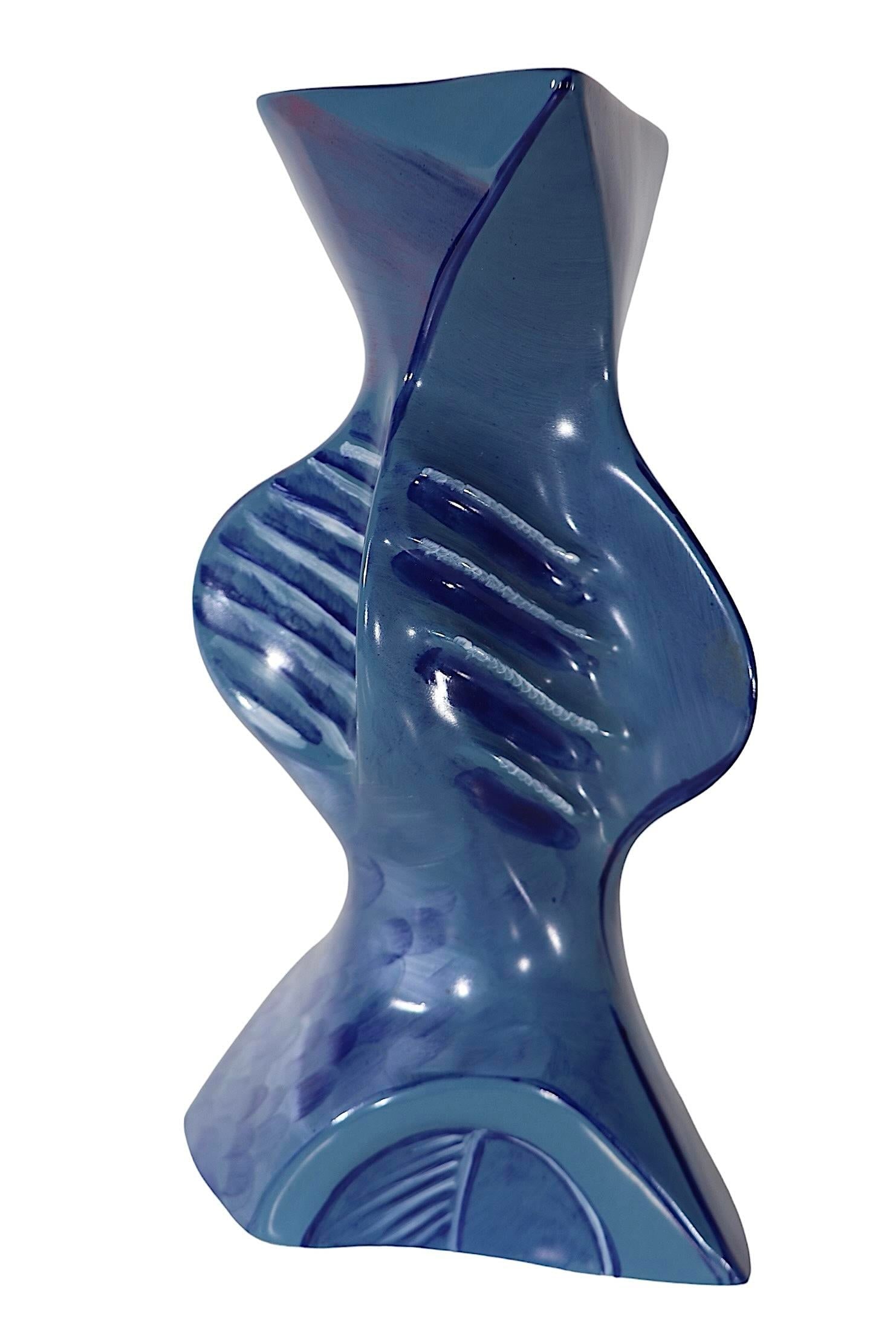 Postmodern Pottery Flesh Pots Vase by Maurice Rushton Stoke on Trent England - 9