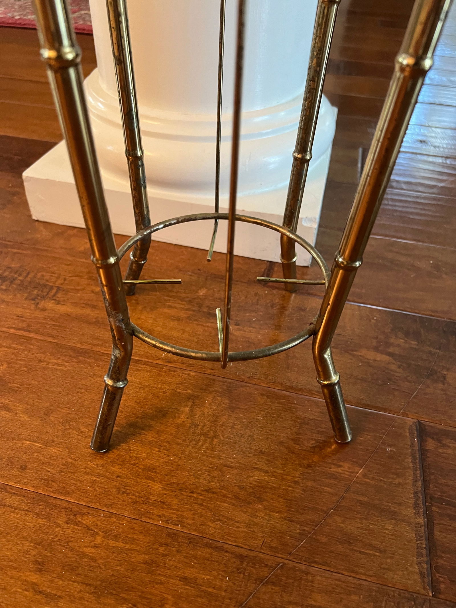 MCM Faux Bamboo Brass Umbrella Stand - 5