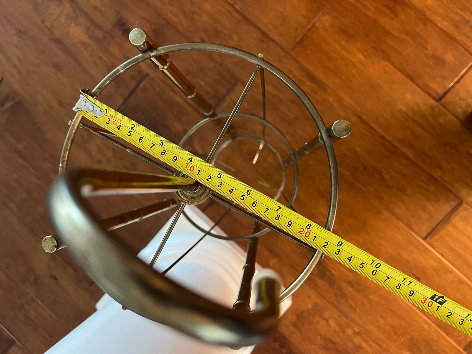 MCM Faux Bamboo Brass Umbrella Stand - 7