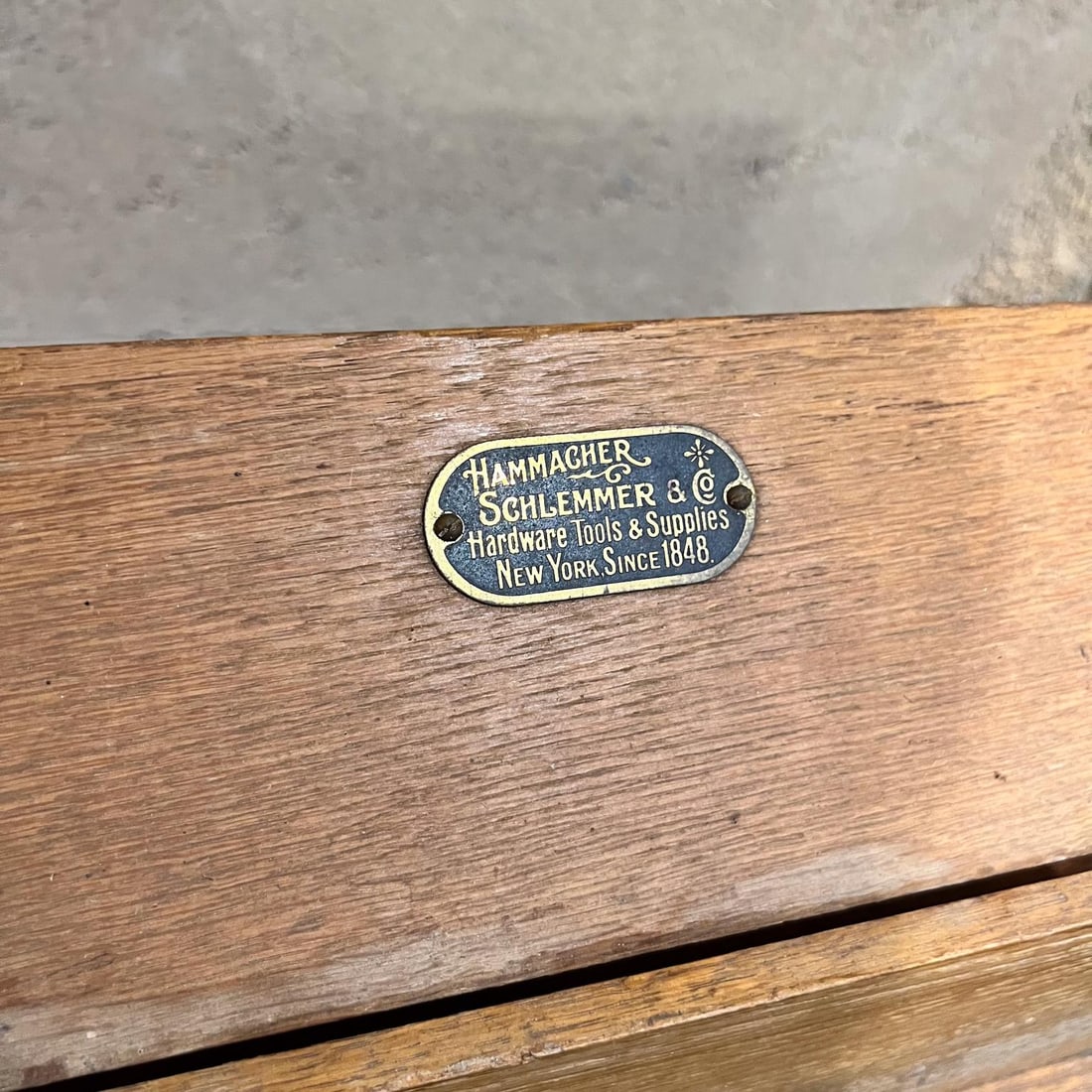 Antique Hammacher Schlemmer & Co Ny Toolbox Solid Oak - 8