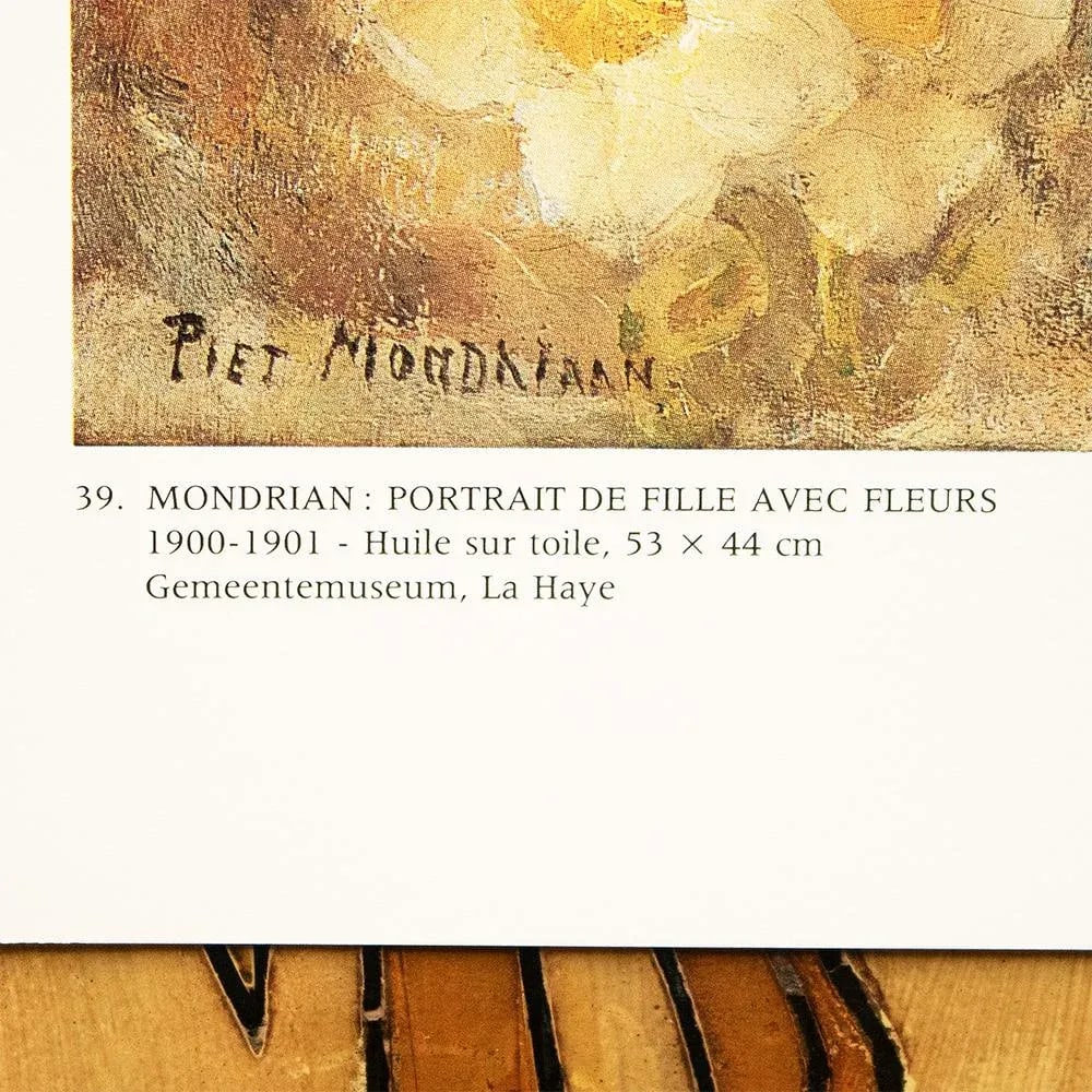 1991 After Piet Mondrian "Portrait of a Girl With Flowers", Full-Color Parisian Print - 4