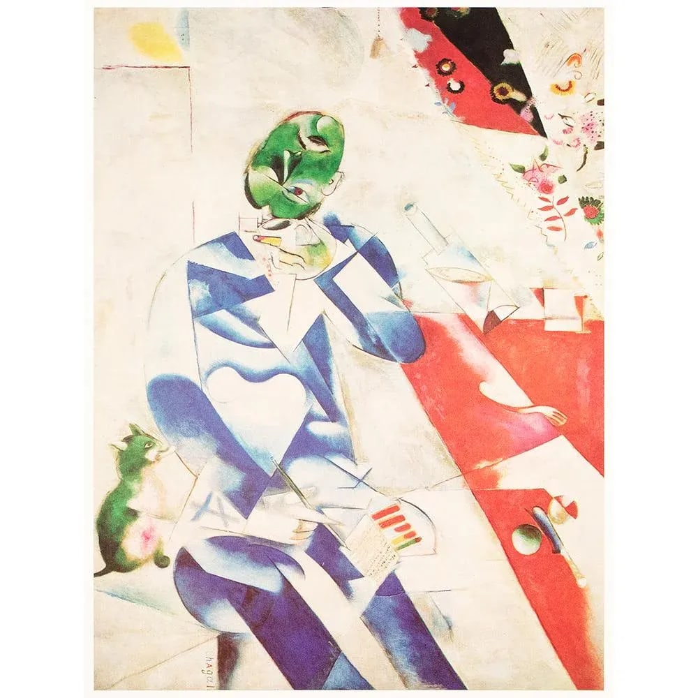 1972 After Marc Chagall "The Poet Half-Past Three", Full-Color Parisian Print - 2