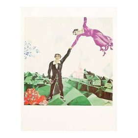 1972 After Marc Chagall "The Promenade", Full-Color Parisian Print