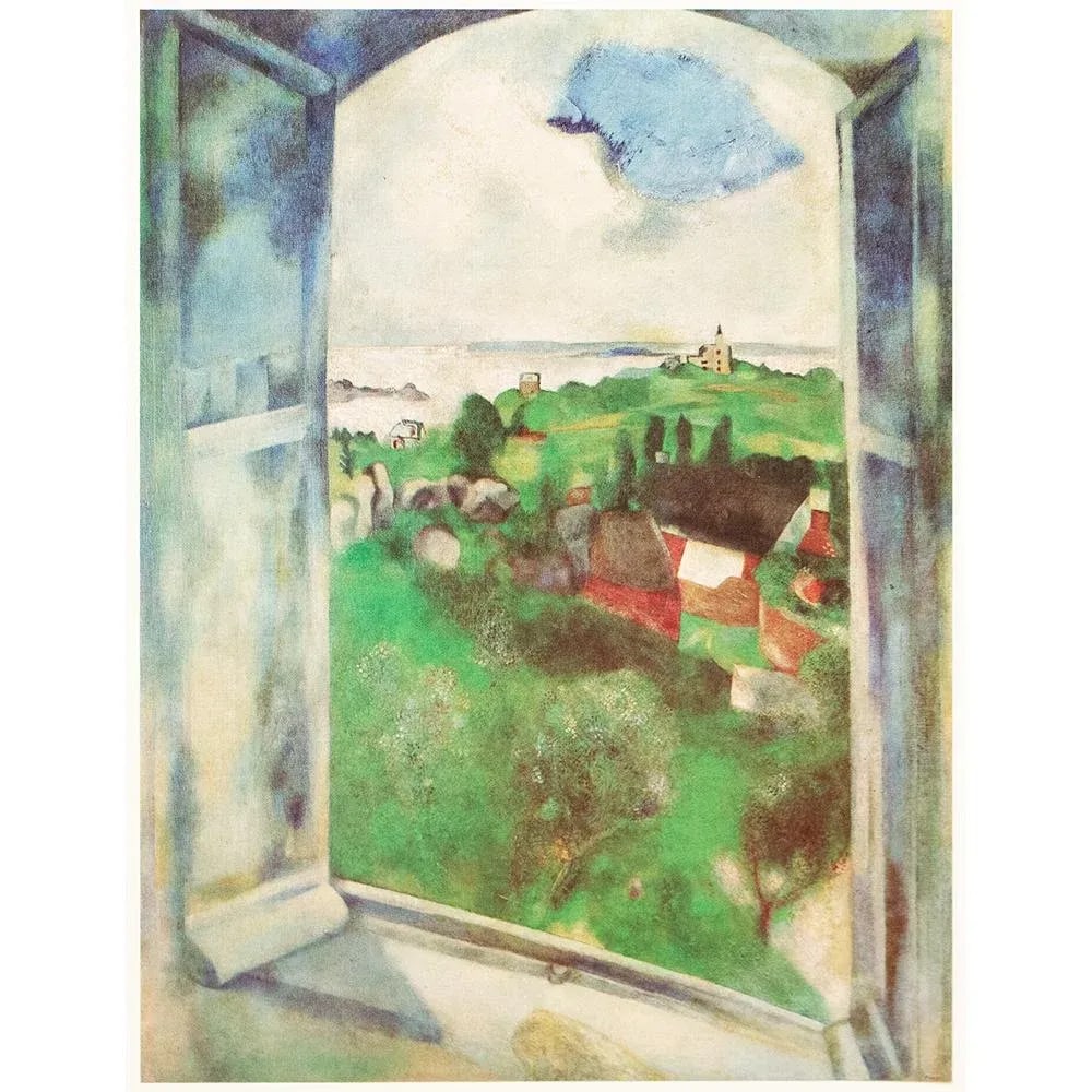 1972 After Marc Chagall "The Window", Full-Color Parisian Print - 2