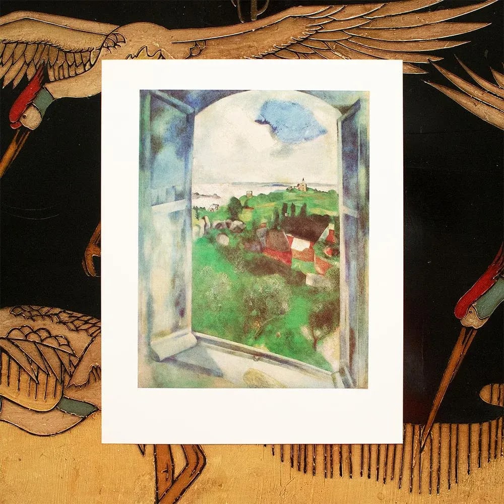 1972 After Marc Chagall "The Window", Full-Color Parisian Print - 3