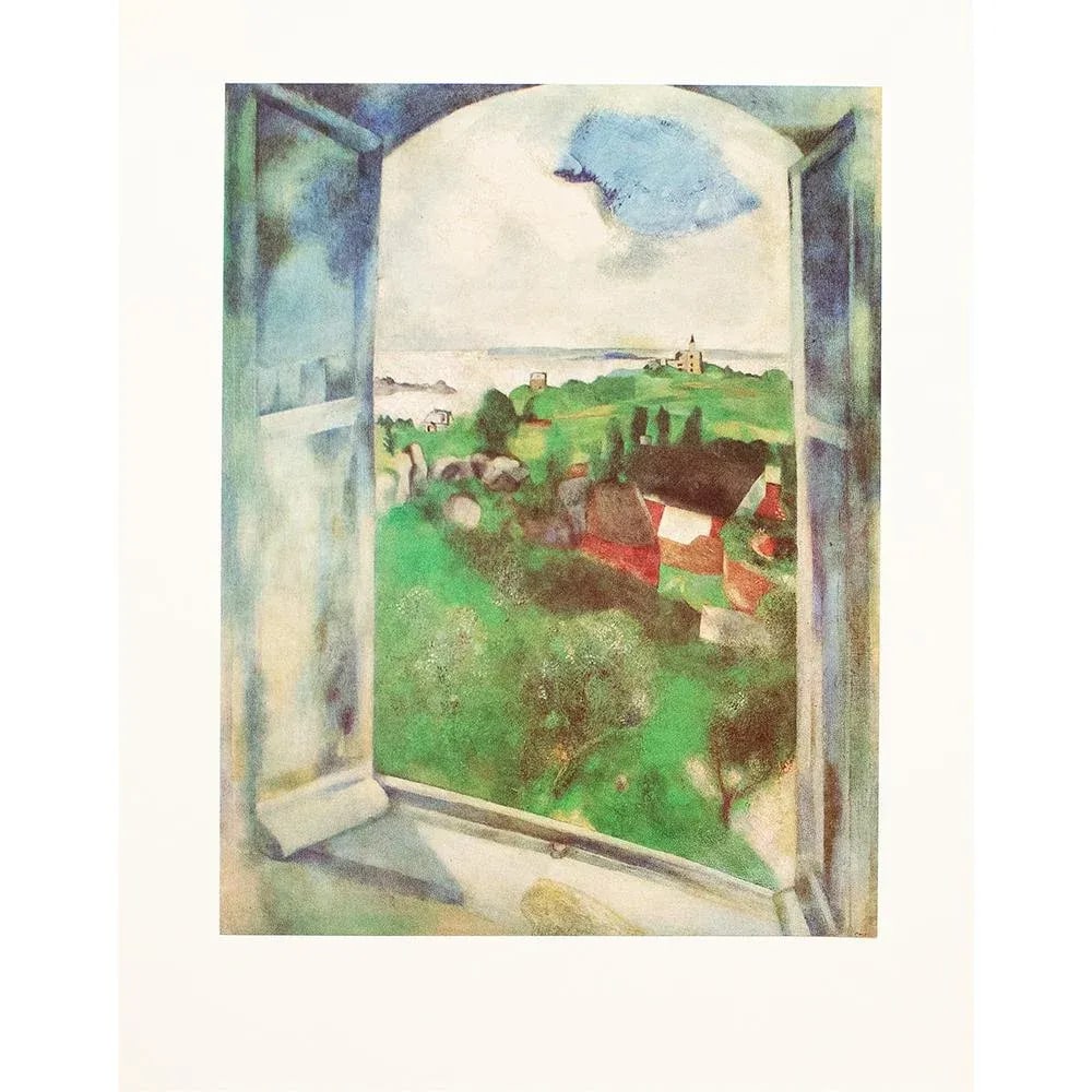 1972 After Marc Chagall "The Window", Full-Color Parisian Print - 6