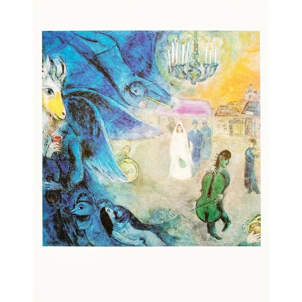 1972 After Marc Chagall "The Wedding Candles", Full-Color Parisian Print - 6