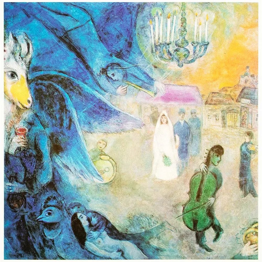 1972 After Marc Chagall "The Wedding Candles", Full-Color Parisian Print - 7