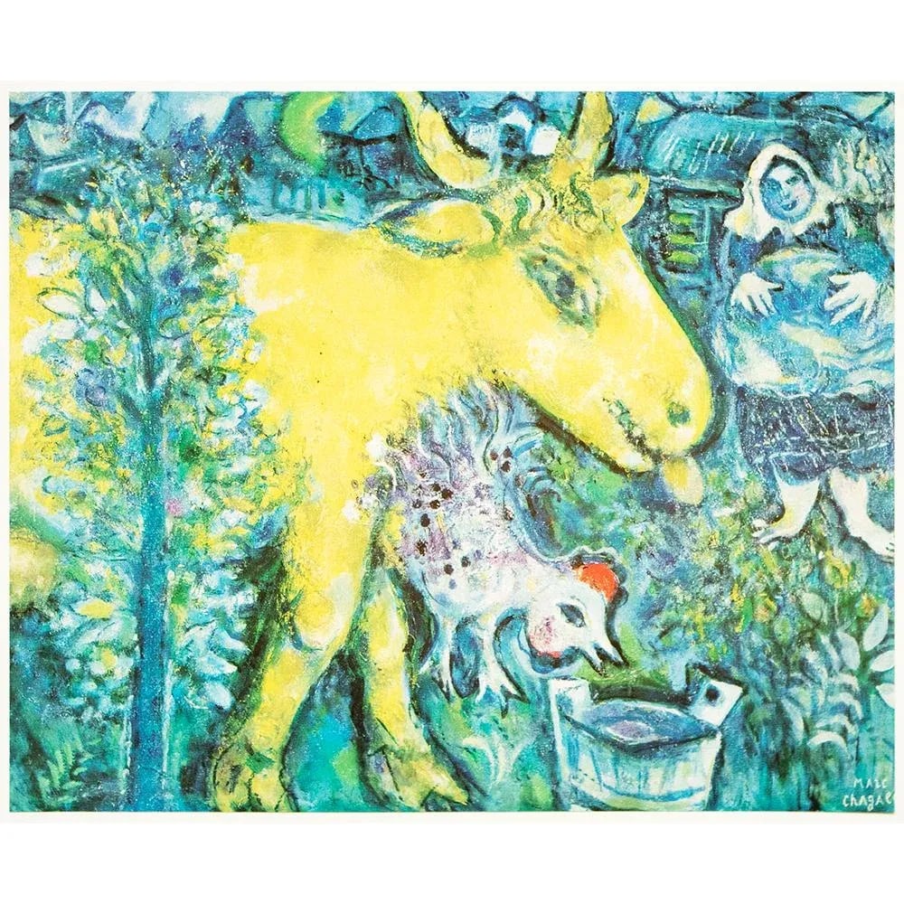 1972 After Marc Chagall "The Farm, the Village", Full-Color Parisian Print - 7