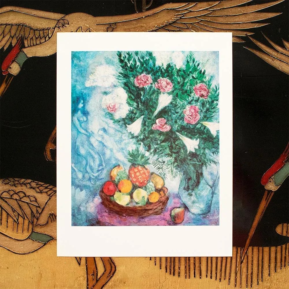 1972 After Marc Chagall "Fruits and Flowers", Full-Color Parisian Print - 3