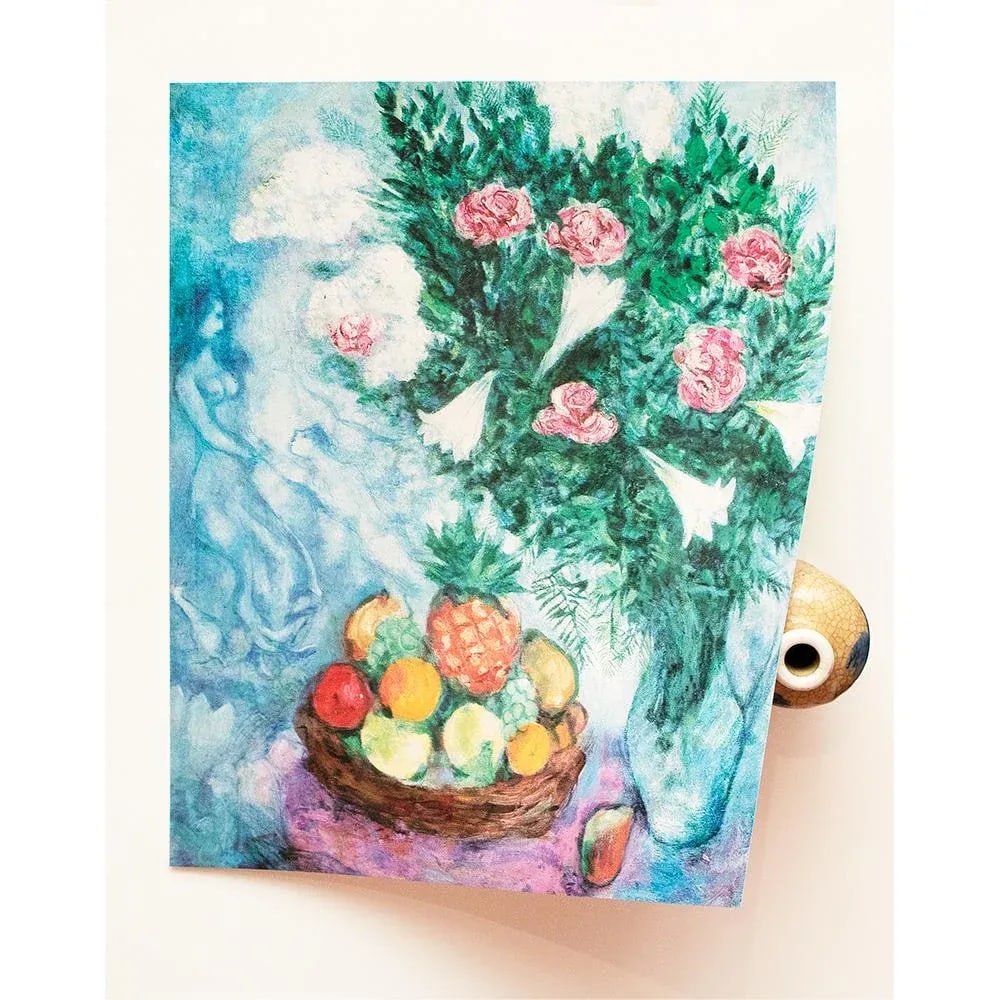 1972 After Marc Chagall "Fruits and Flowers", Full-Color Parisian Print - 4