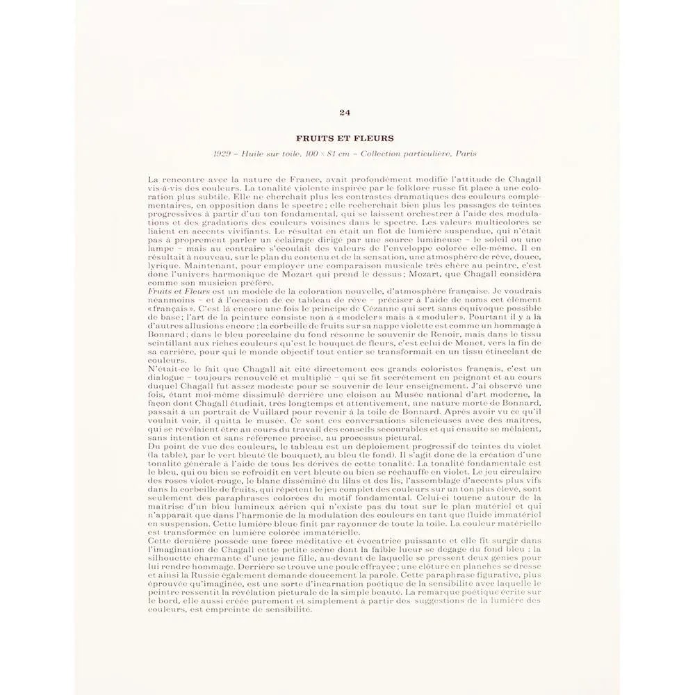 1972 After Marc Chagall "Fruits and Flowers", Full-Color Parisian Print - 5