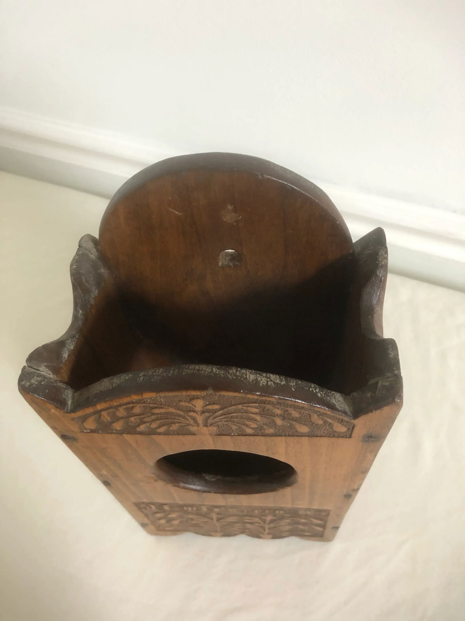 19th Century Primitive Clock Holder Box - 4