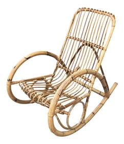 1970s Franco Albini Bamboo Rocking Chair