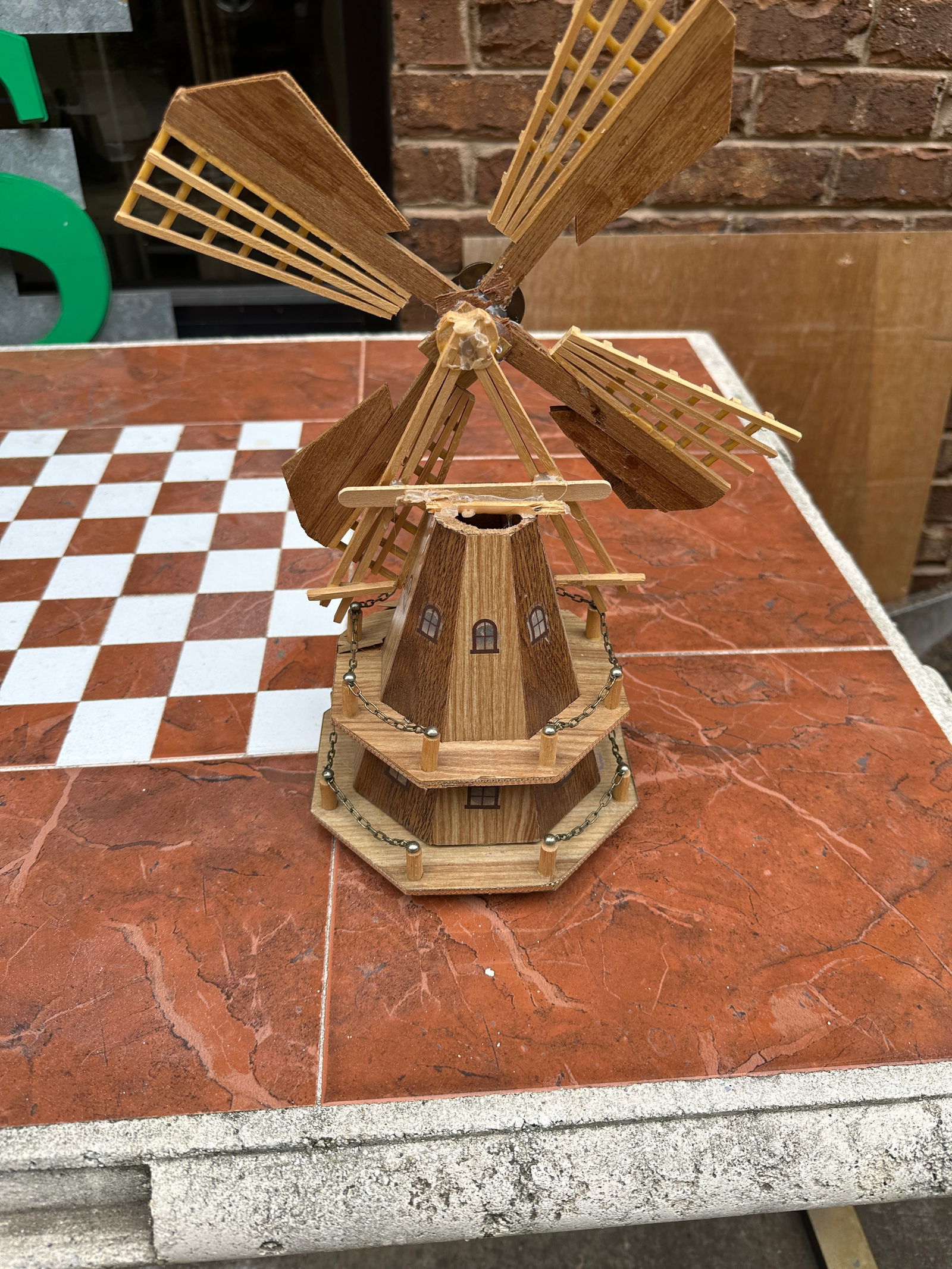 1970s Wooden Windmill Sculpture, Made in Holland - 10