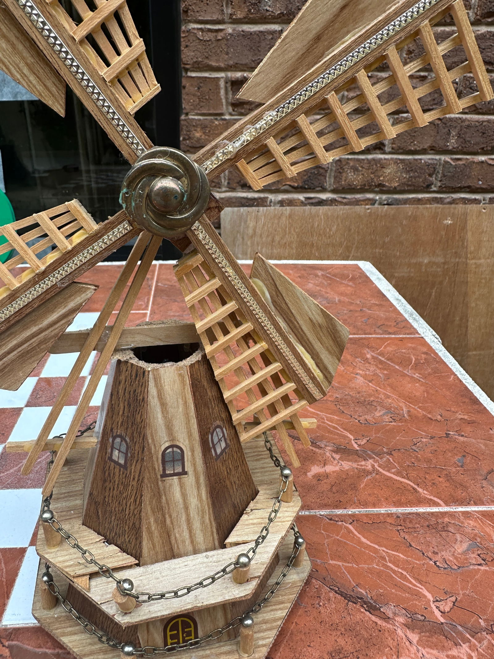 1970s Wooden Windmill Sculpture, Made in Holland - 4