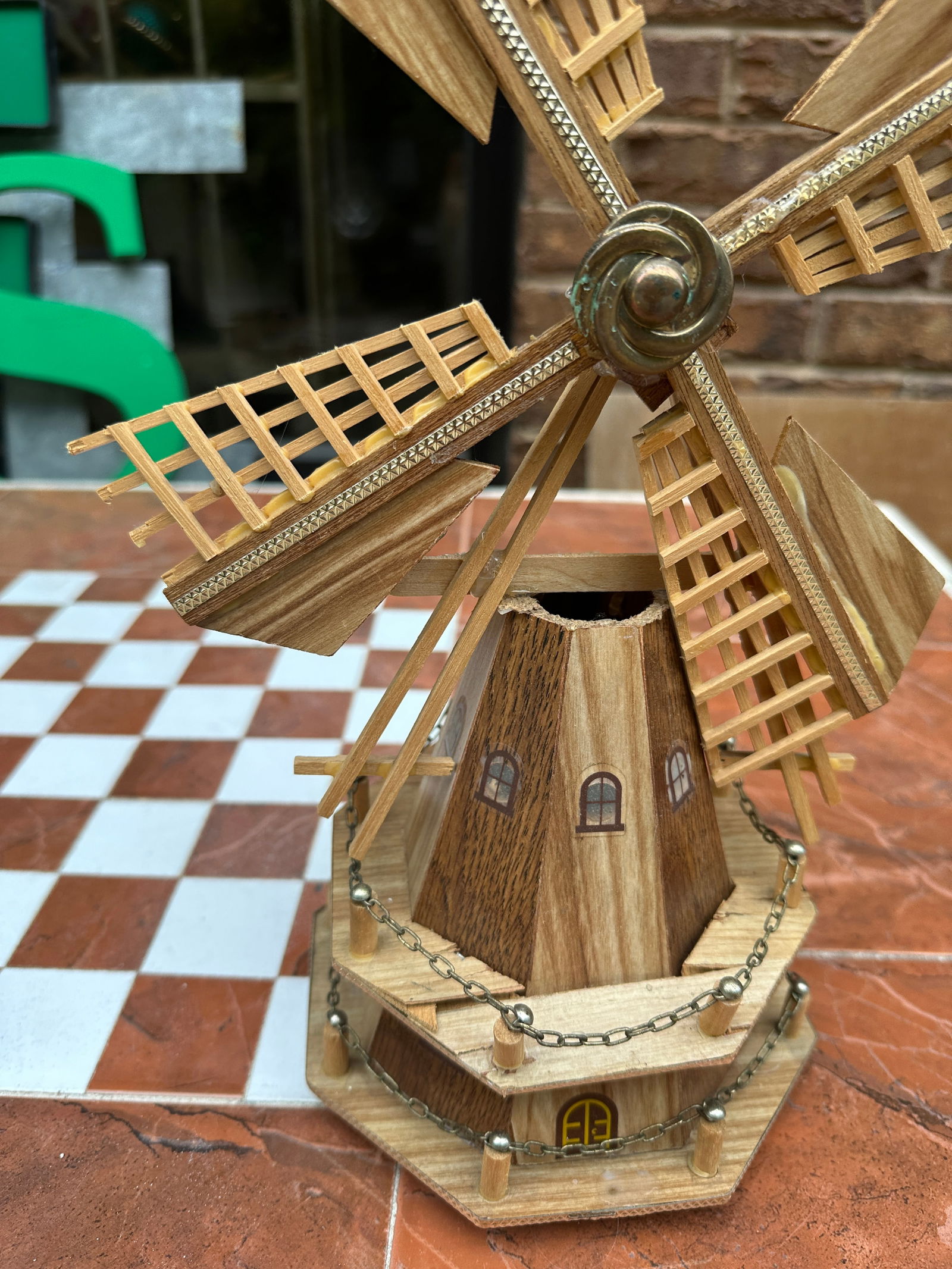 1970s Wooden Windmill Sculpture, Made in Holland - 5