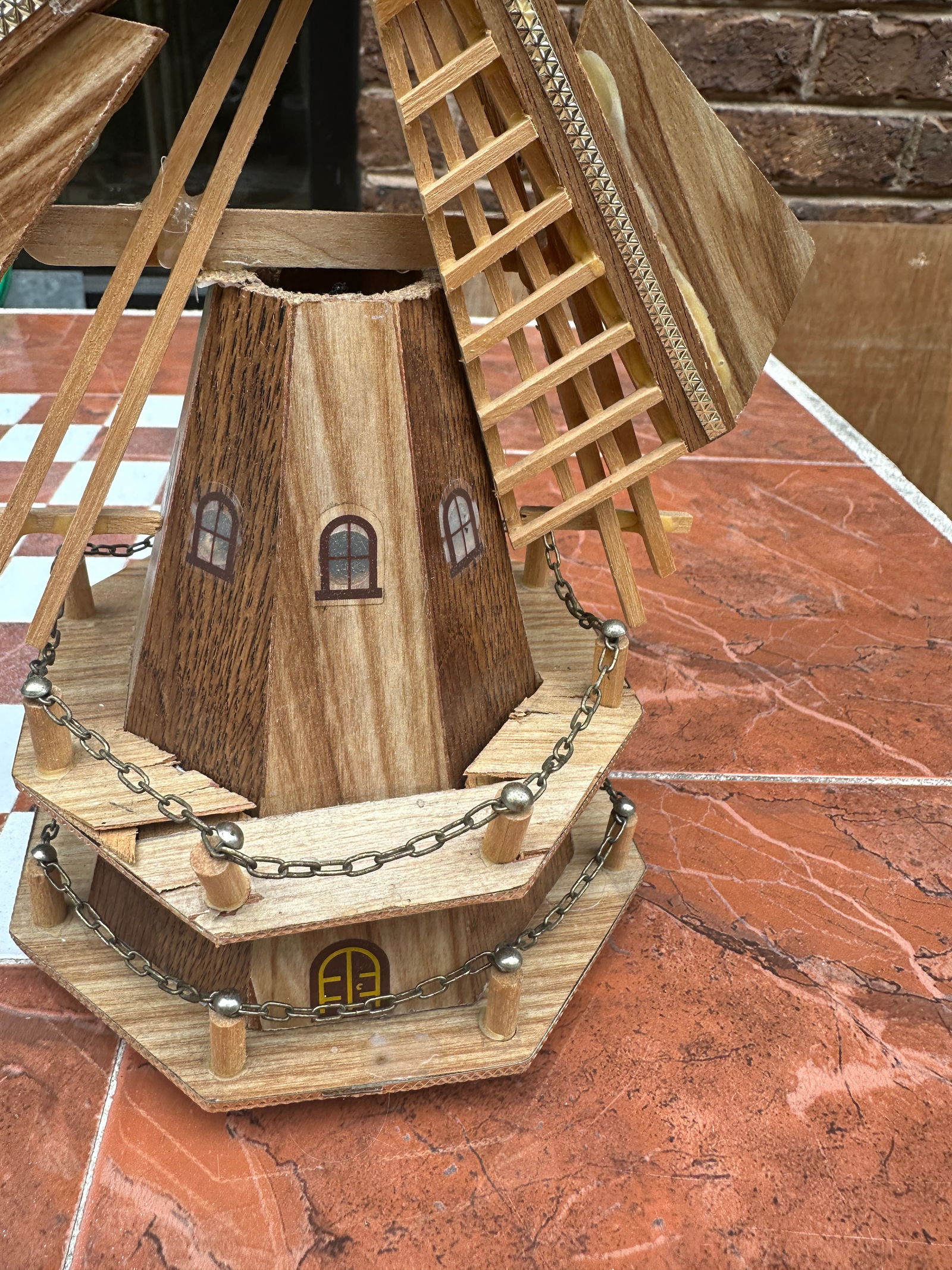 1970s Wooden Windmill Sculpture, Made in Holland - 6