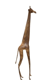 Vintage African Extra Large Bronze Giraffe