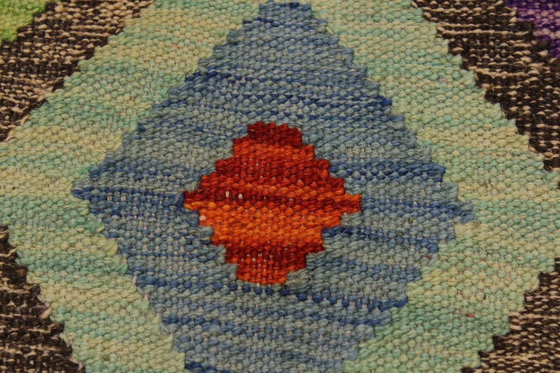 Rustic Southwestern Tribal Kilim Brown Hand-Woven Wool Rug -4'10 X 6'7 - 4