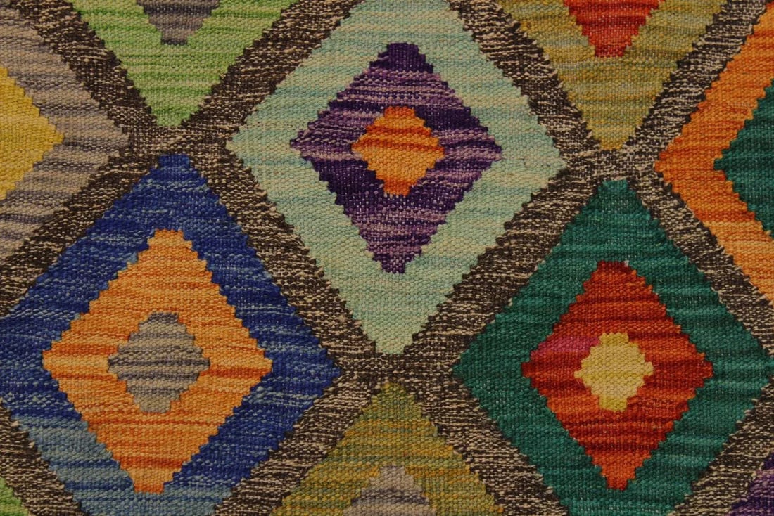 Rustic Southwestern Tribal Kilim Brown Hand-Woven Wool Rug -4'10 X 6'7 - 6