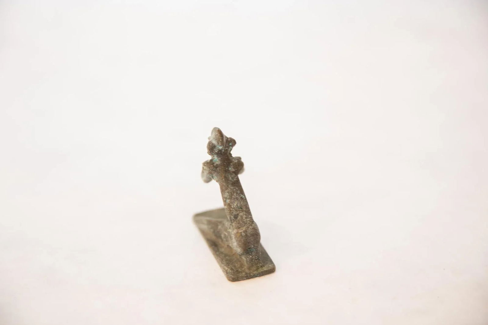 Vintage African Oxidized Copper Person Posing - 2