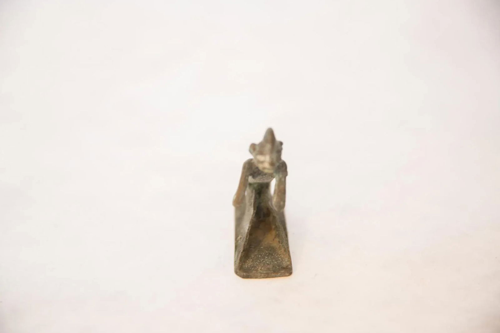 Vintage African Oxidized Copper Person Posing - 3