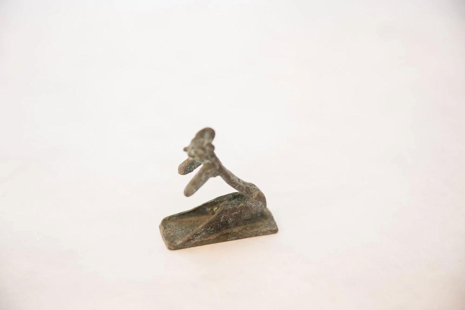 Vintage African Oxidized Copper Person Posing - 5