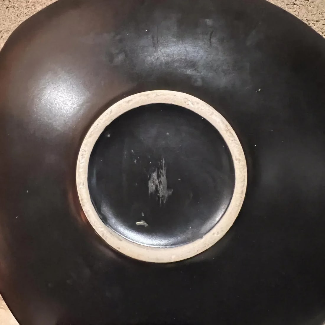 1990s Decorative Asian Ceramic Plate Triangular Black - 7