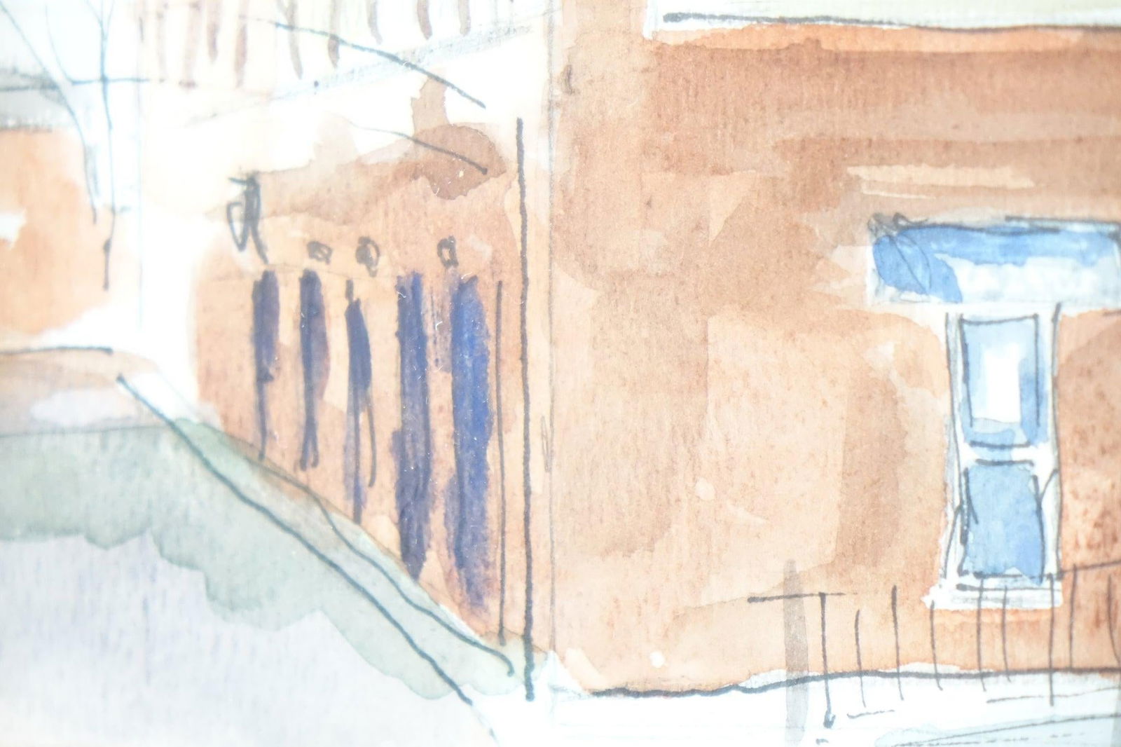 Maryland Town Original Watercolor on Paper Signed - 4