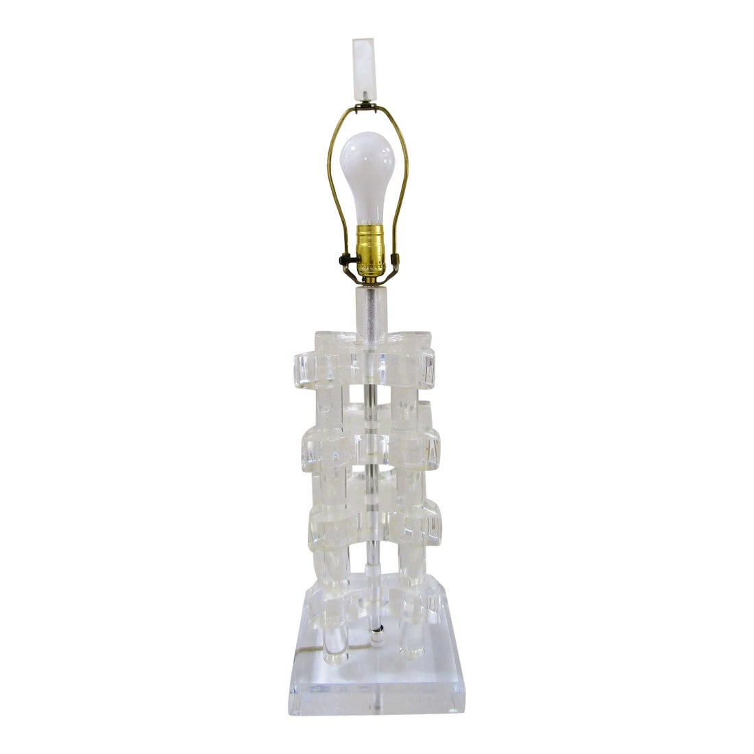 Vintage Mid-Century Modern Stacked Lucite Acrylic Table Lamp (1 of 11)