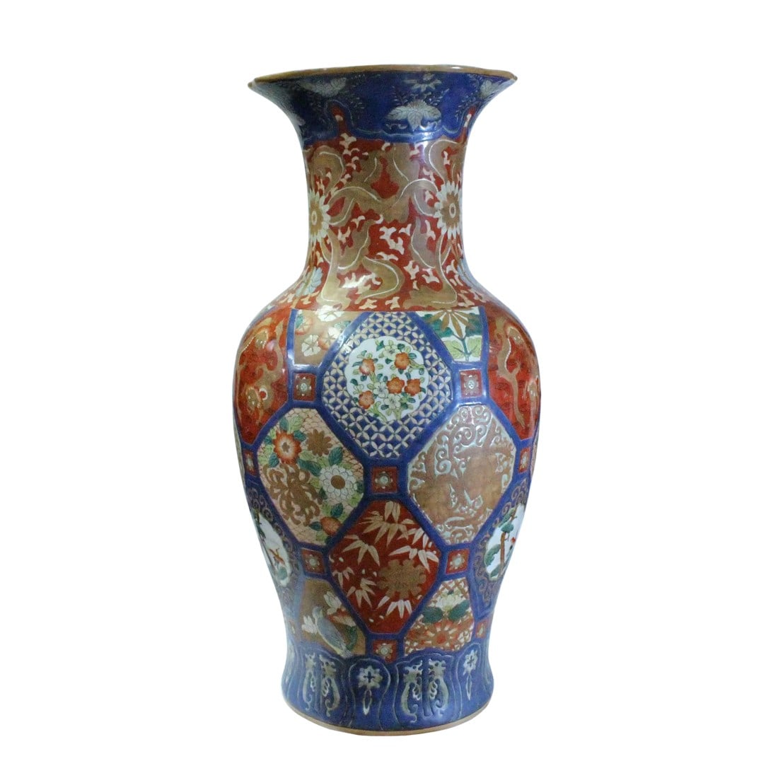 Vintage Chinese Oriental Imari Mixed Color Porcelain Decor Vase (1 of 9)