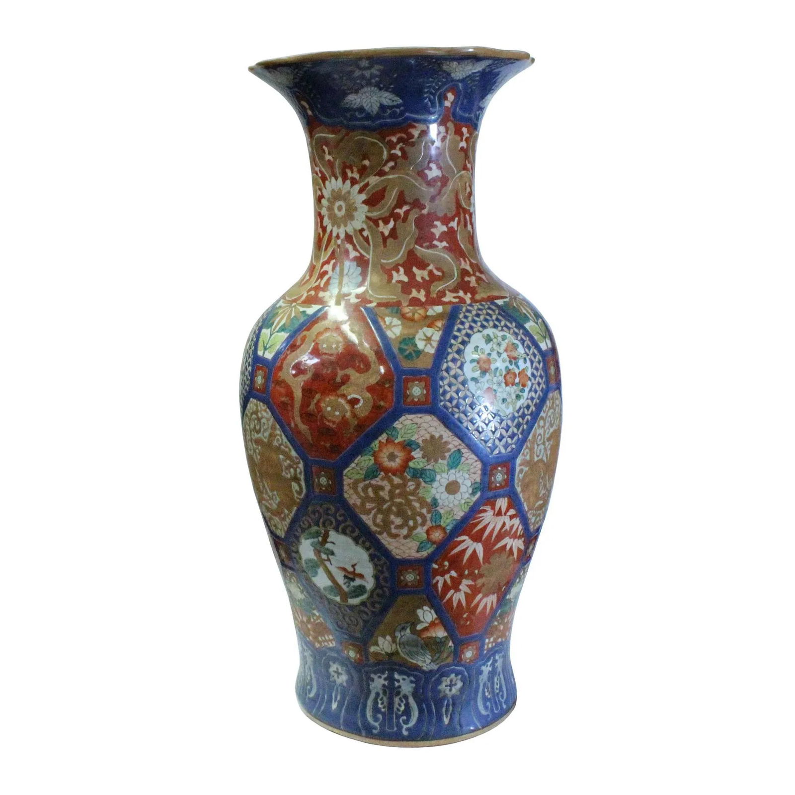 Vintage Chinese Oriental Imari Mixed Color Porcelain Decor Vase - 5