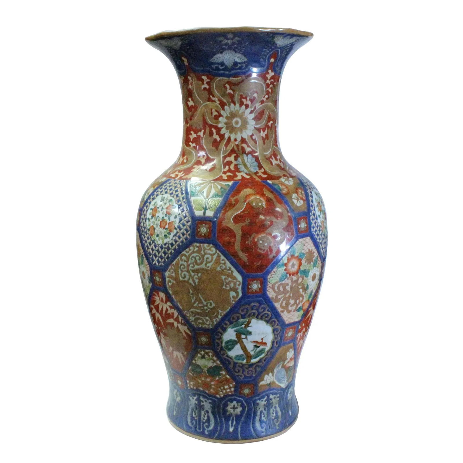 Vintage Chinese Oriental Imari Mixed Color Porcelain Decor Vase - 6