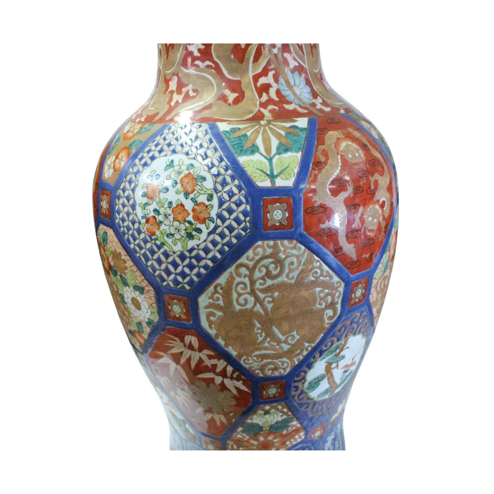 Vintage Chinese Oriental Imari Mixed Color Porcelain Decor Vase - 7