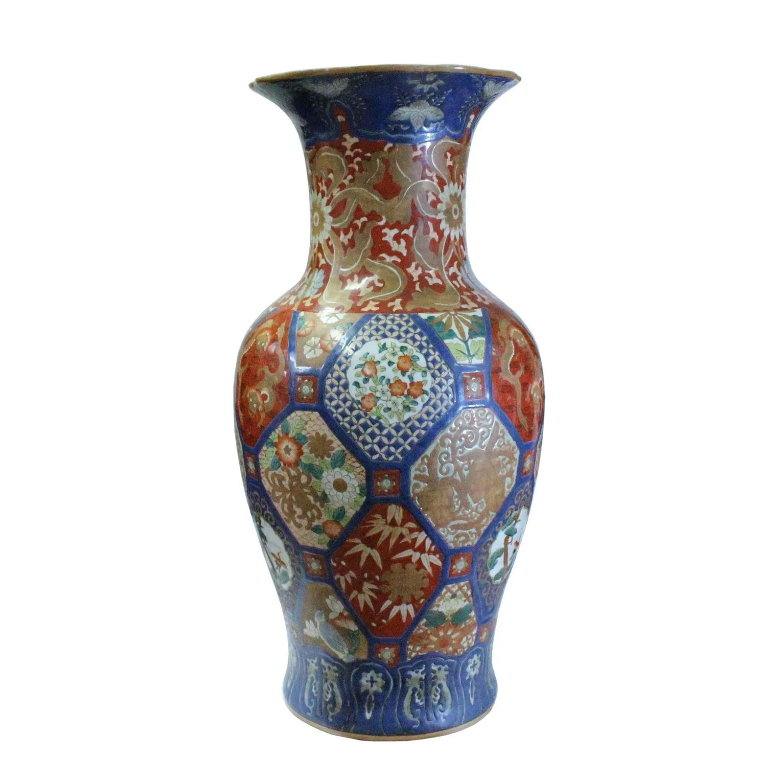 Vintage Chinese Oriental Imari Mixed Color Porcelain Decor Vase - 9