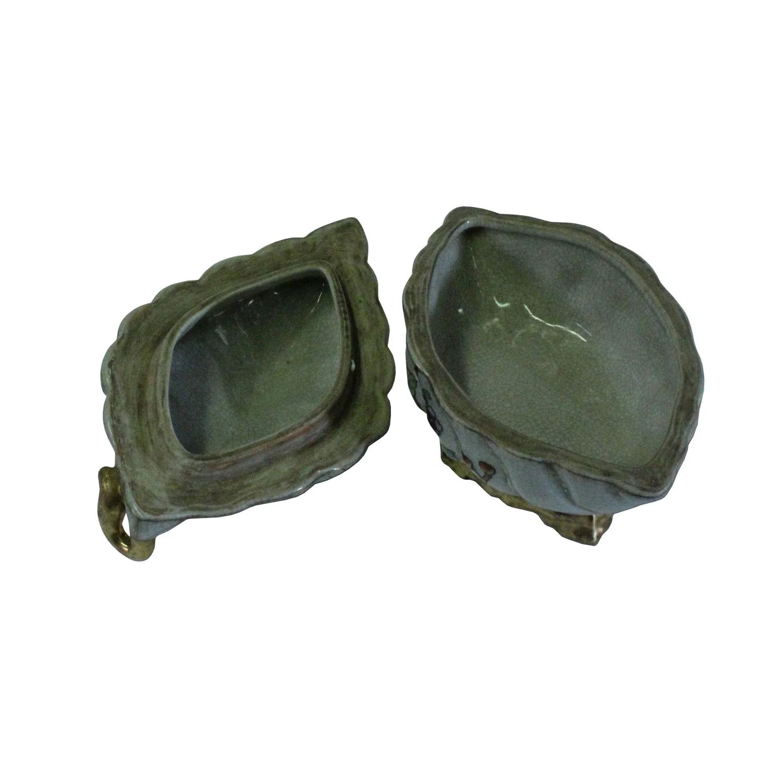 Vintage Oriental Handmade White Crackle Porcelain Box Container - 3