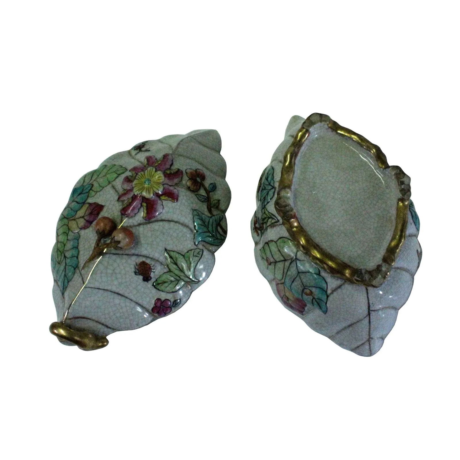 Vintage Oriental Handmade White Crackle Porcelain Box Container - 5