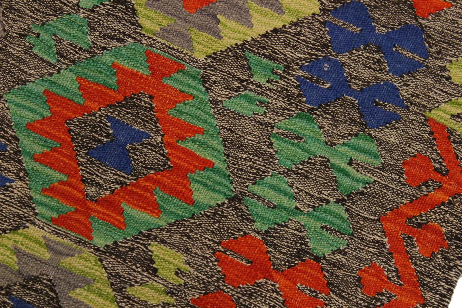 Tribal Kilim Brown/Orange Hand-Woven Wool Rug- 2'7 X 4'2 - 4