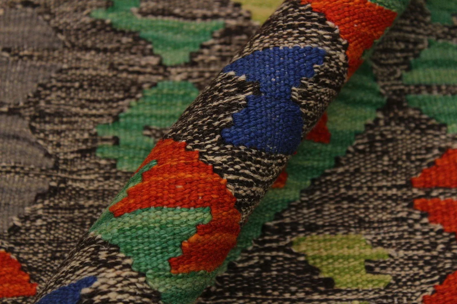 Tribal Kilim Brown/Orange Hand-Woven Wool Rug- 2'7 X 4'2 - 6