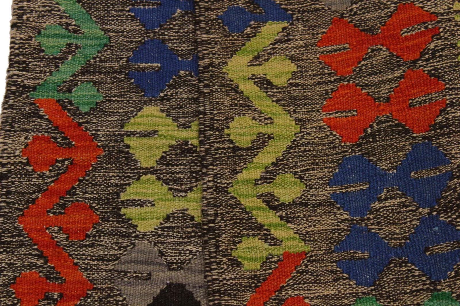 Tribal Kilim Brown/Orange Hand-Woven Wool Rug- 2'7 X 4'2 - 7