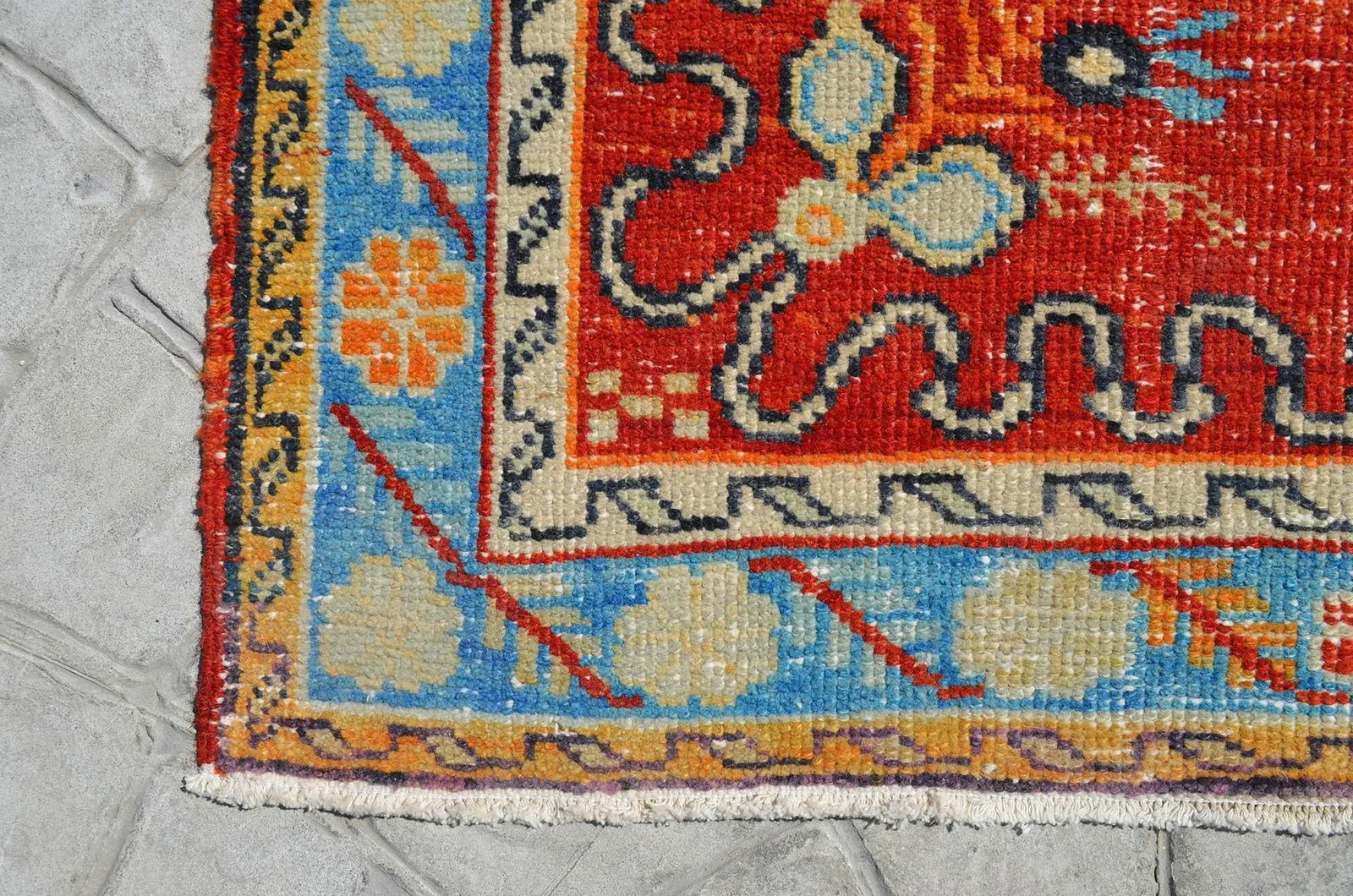 Turkish Oushak Hand Knotted Area Rug Distressed Small Rug - 3"²3"³ × 6"²11"³ - 8