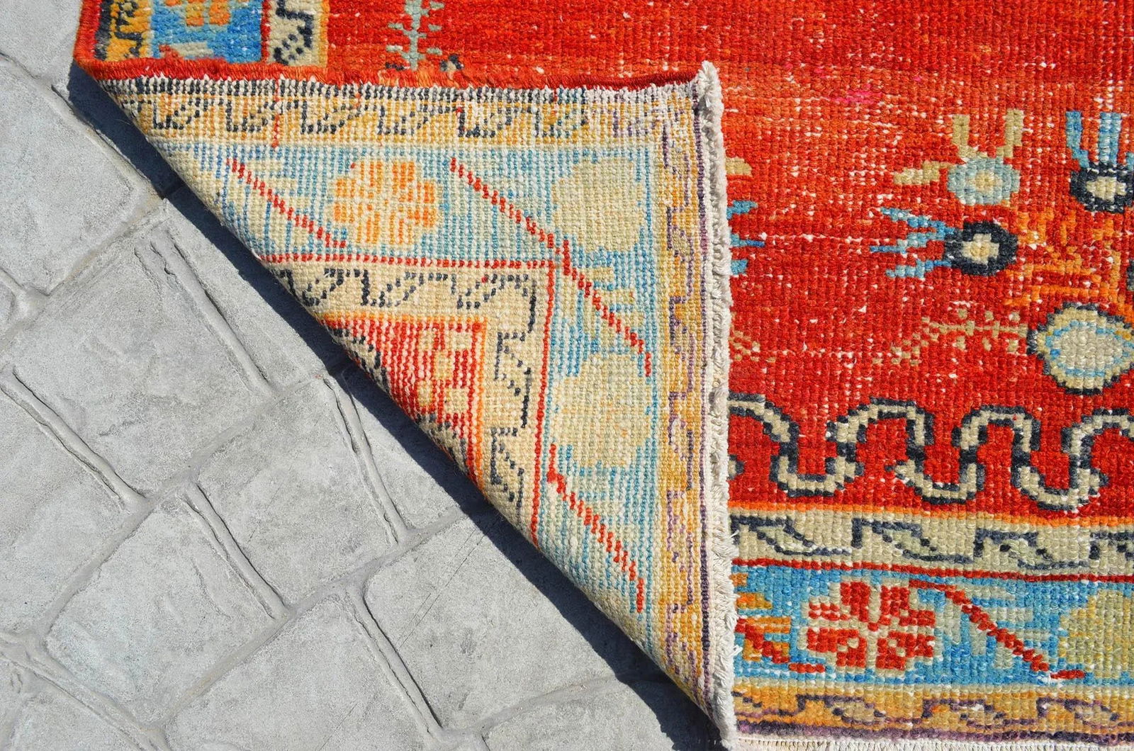 Turkish Oushak Hand Knotted Area Rug Distressed Small Rug - 3"²3"³ × 6"²11"³ - 9